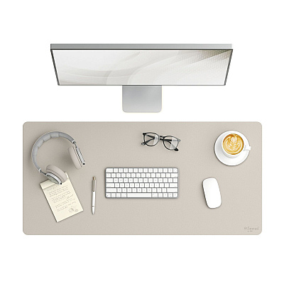 Smead Vegan Leather Desk Pads, 36 x 17, SandStone (SMD64826)