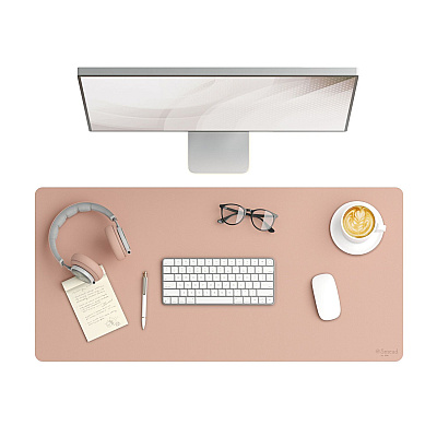 Smead Vegan Leather Desk Pads, 36 x 17, Light Pink (SMD64829)