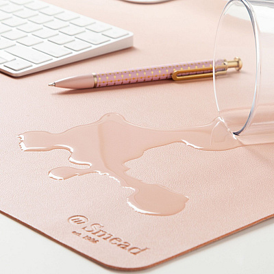 Smead Vegan Leather Desk Pads, 36 x 17, Light Pink (SMD64829)