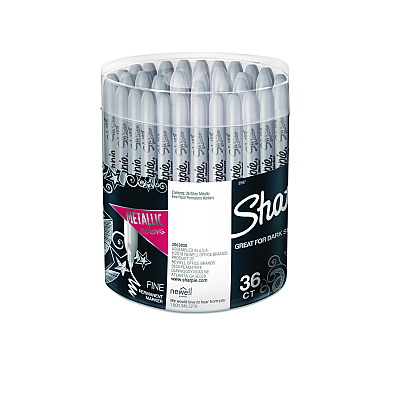 Sharpie Metallic Fine Point Permanent Markers, Metallic Silver, 36/Pack (SAN9597)