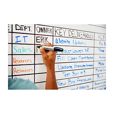 Post-it Easy Erase Permanent Marker Whiteboard Surface, 48 x 36, White Surface (MMMEE4X3)