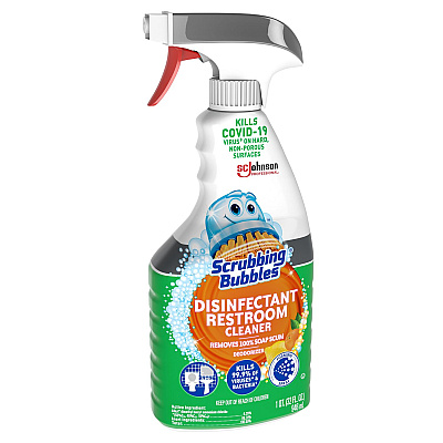 Scrubbing Bubbles Disinfectant Restroom Cleaner, Citrus Scent, 32 oz Spray Bottle, 8/Carton (SJN334879)