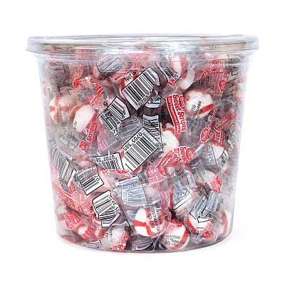Ferrara Bobs Sweet Stripes Soft Candy, Peppermint, 0.18 oz Individually Wrapped, 160/Tub, 2 Tubs/Carton (GRR60004070)