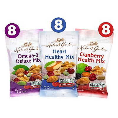 Nature's Garden Healthy Trail Mix Snack Packs, Assorted Flavors, 1.2 oz Pouch, 24/Bag, 2 Bags/Carton (GRR60004092)