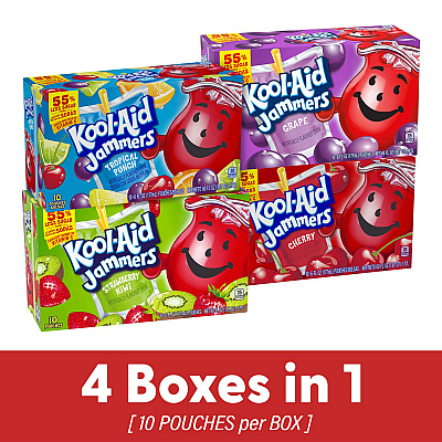 Kool-Aid Jammers Juice Pouch Variety Pack, 6 oz Pouch, 80/Carton (GRR60004076)