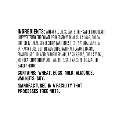 Nonni's Biscotti, Dark Chocolate Almond, 0.88 oz Packet, 25/Tub, 2 Tubs/Carton (GRR60004079)