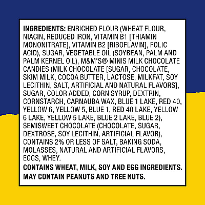 Keebler M&M Cookie Packs, Chocolate, 1.6 oz Pouch, 30/Box, 2 Boxes/Carton (GRR60004085)