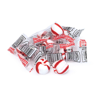 Ferrara Bobs Sweet Stripes Soft Candy, Peppermint, 0.18 oz Individually Wrapped, 160/Tub, 2 Tubs/Carton (GRR60004070)