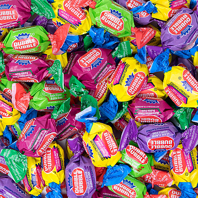 Dubble Bubble Bubble Gum Assorted Flavor Twist Tub, 0.16 oz Individually Wrapped, 300/Tub, 2 Tubs/Carton (GRR60004082)