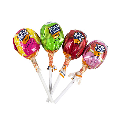 Jolly Rancher Lollipops Assortment, Assorted Flavors, 0.6 oz Individually Wrapped, 50/Box, 2 Boxes/Carton (GRR60004065)