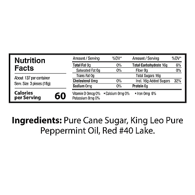 King Leo Peppermint Soft Mint Puffs, 5 lb Bag, 2/Carton (GRR60004086)