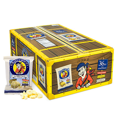 Pirate's Booty Natural Aged White Cheddar Baked Corn Puffs, 0.5 oz Bag, 36/Box, 2 Boxes/Carton (GRR60004090)