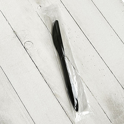 Boardwalk Mediumweight Wrapped Polypropylene Cutlery, Knife, Black, 1,000/Carton (BWKKNIFEBLPPIW)
