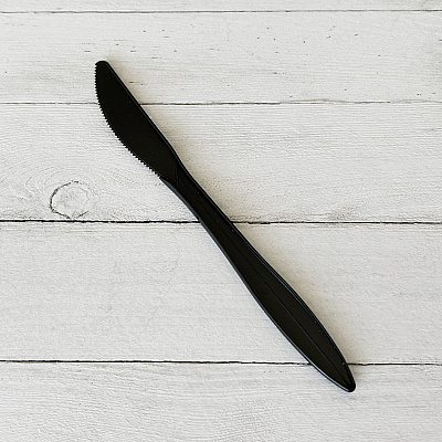 Boardwalk Mediumweight Polypropylene Cutlery, Knife, Black, 1,000/Carton (BWKKNIFEBLPP)