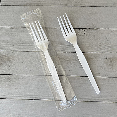 Boardwalk Heavyweight Wrapped Polystyrene Cutlery, Fork, White, 1,000/Carton (BWKFORKWHPSIW)