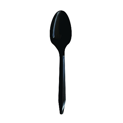 Boardwalk Mediumweight Polypropylene Cutlery, Teaspoon, Black, 1,000/Carton (BWKSPOONBLPPIW)