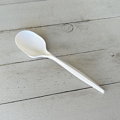 Boardwalk Mediumweight Polypropylene Cutlery, Soup Spoon, White, 1,000/Carton (BWKSOUPMWPP)