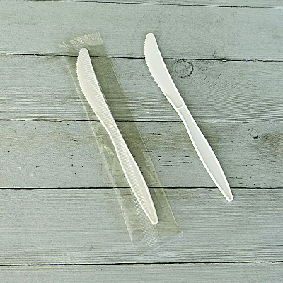 Boardwalk Mediumweight Wrapped Polypropylene Cutlery, Knife, White, 1,000/Carton (BWKKNIFEMWPPIW)