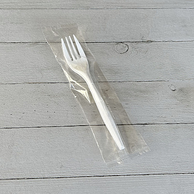Boardwalk Mediumweight Wrapped Polypropylene Cutlery, Fork, 5.51", Plastic, White, 1,000/Carton (FORKMWPPIW)