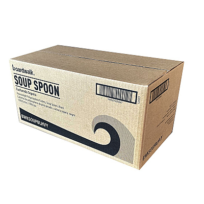 Boardwalk Heavyweight Polypropylene Cutlery, Soup Spoon, Black, 1,000/Carton (BWKSOUPBLHVY)