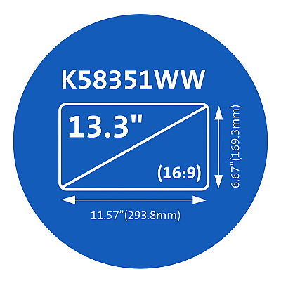 Kensington Magnetic Laptop Privacy Screen For 13.3" Widescreen Laptops; 16:9 Aspect Ratio (KMW58351)