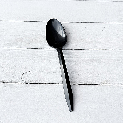 Boardwalk Mediumweight Polypropylene Cutlery, Teaspoon, Black, 1,000/Carton (BWKSPOONBLPP)
