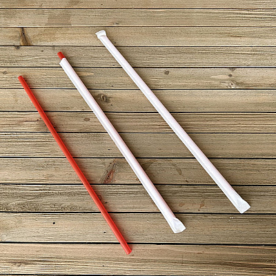 Boardwalk Wrapped Giant Straws, 10.25", Polypropylene, Red, 1,200/Carton (BWKGST1025RD)