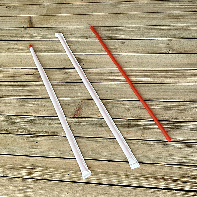 Boardwalk Wrapped Jumbo Straws, 10.25", Polypropylene, Red, 2,000/Carton (BWKJSTW1025RED)