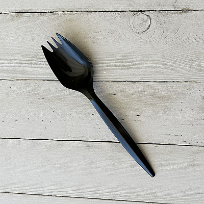 Boardwalk Mediumweight Polypropylene Cutlery, Spork, Black, 1,000/Carton (BWKSPORKBLPP)