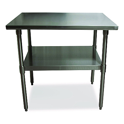 BK Resources Stainless Steel Flat Top Work Tables, 36w x 30d x 36h, Silver, 2/Pallet (BKE2VT3630)