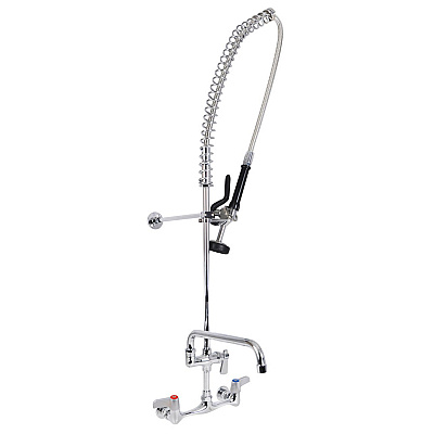 BK Resources WorkForce Prerinse Add-A-Faucet, 4.62" Height/12" Reach, Chrome (BKEVSMPRAF12M)