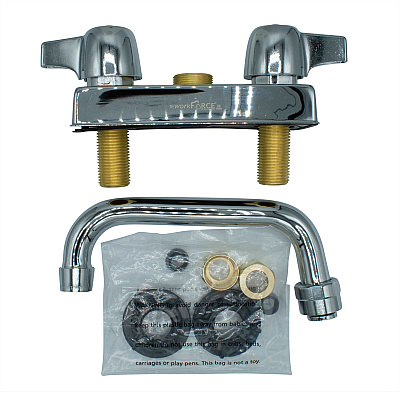 BK Resources WorkForce Standard Duty Faucet, 3.87" Height/6" Reach, Chrome-Plated Brass (BKEBKD6)