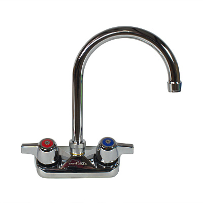 BK Resources WorkForce Standard Duty Faucet, 9.5" Height/5" Reach, Chrome-Plated Brass (BKEBKFW5GM)
