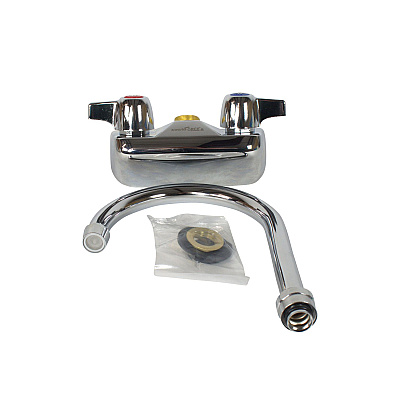 BK Resources WorkForce Standard Duty Faucet, 9.5" Height/5" Reach, Chrome-Plated Brass (BKEBKFW5GM)