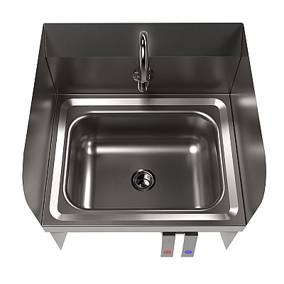 BK Resources Stainless Steel Hand Sink with Side Splashes, 14" l x 10" w x 5" d (BKEHSW14101SBKP)