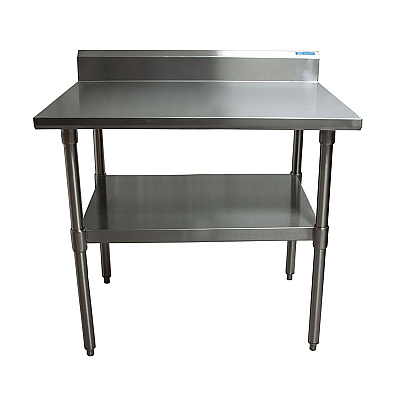 BK Resources Stainless Steel 5" Riser Top Tables, 48w x 30d x 39.75h, Silver, 2/Pallet (BKE2VTR54830)