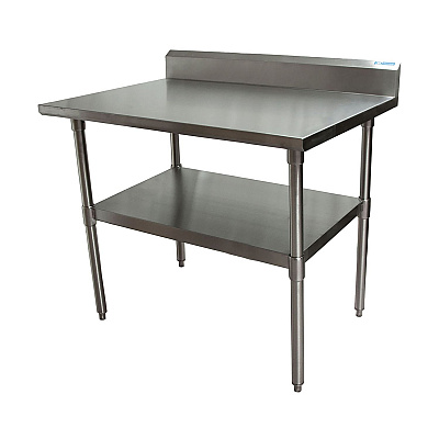 BK Resources Stainless Steel 5" Riser Top Tables, 48w x 30d x 39.75h, Silver, 2/Pallet (BKE2VTR54830)