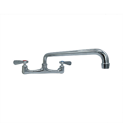 BK Resources WorkForce Standard Duty Faucet, 4.62" Height/12" Reach, Chrome-Plated Brass (BKEBKF8W12M)