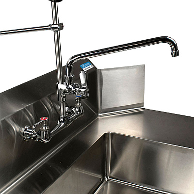BK Resources WorkForce Prerinse Add-A-Faucet, 4.62" Height/12" Reach, Chrome (BKEVSMPRAF12M)