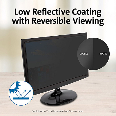 Kensington Magnetic Monitor Privacy Screen for 21.5" Widescreen Flat Panel Monitors, 16:9 Aspect Ratio (KMW58354)