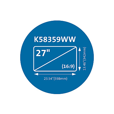 Kensington Magnetic Monitor Privacy Screen for 27" Widescreen Flat Panel Monitors, 16:9 Aspect Ratio (KMW58359)