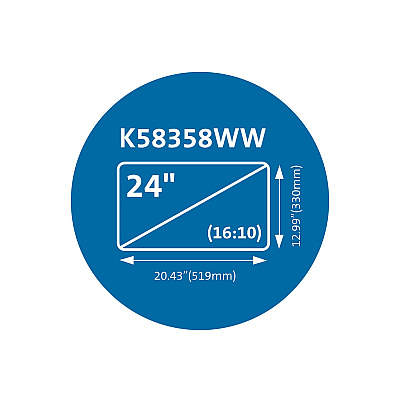 Kensington Magnetic Monitor Privacy Screen for 24" Widescreen Flat Panel Monitors, 16:10 Aspect Ratio (KMW58358)