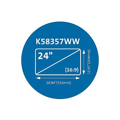 Kensington Magnetic Monitor Privacy Screen for 24" Widescreen Flat Panel Monitors, 16:9 Aspect Ratio (KMW58357)