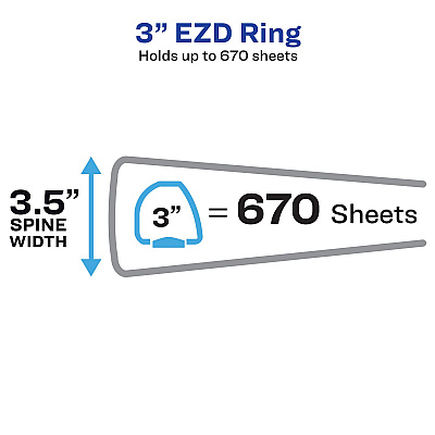 Avery Heavy-Duty View Binder with DuraHinge and Locking One Touch EZD Rings, 3 Rings, 3" Capacity, 11 x 8.5, Red, 4/Carton (AVE79325CT)