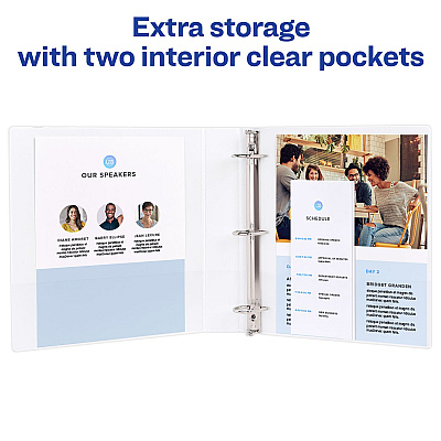 Avery Durable View Binder with DuraHinge and Slant Rings, 3 Rings, 1" Capacity, 11 x 8.5, White, 12/Carton (AVE17012CT)