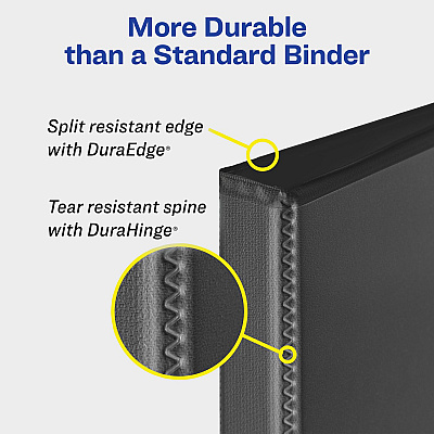 Avery Heavy-Duty View Binder with DuraHinge and One Touch EZD Rings, 3 Rings, 1" Capacity, 11 x 8.5, Navy Blue, 12/Carton (AVE79809CT)
