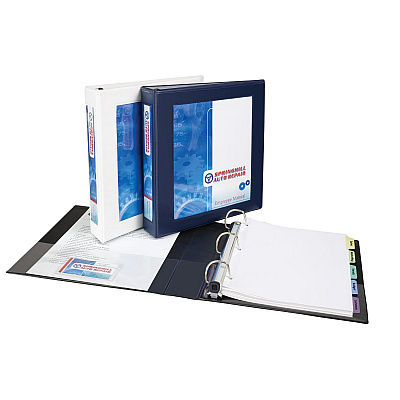 Avery Framed View Heavy-Duty Binders, 3 Rings, 1" Capacity, 11 x 8.5, Navy Blue, 12/Carton (AVE68055CT)