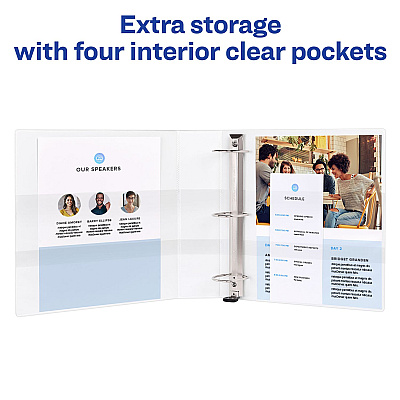 Avery Heavy-Duty View Binder with DuraHinge and One Touch EZD Rings, 3 Rings, 2" Capacity, 11 x 8.5, White, 6/Carton (AVE79192CT)