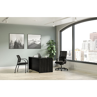 HON Mod Single Pedestal Desk Bundle, 60" x 30" x 29", Java Oak (HONMOD015)