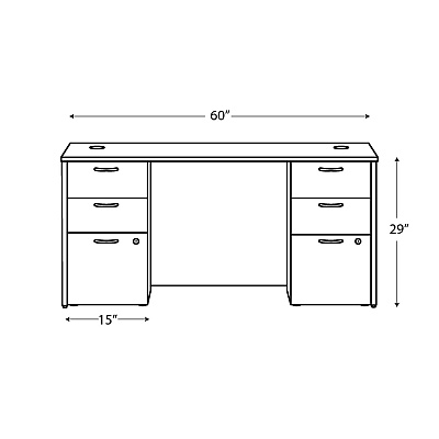 HON Mod Double Pedestal Desk Bundle, 60" x 30" x 29", Sepia Walnut (HONLDS6030BBFSE)